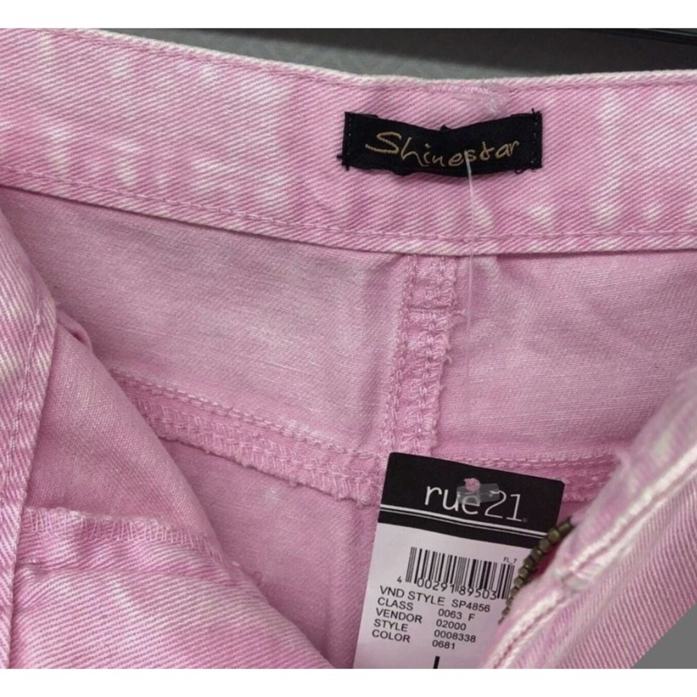 Rue 21 Shine Star Pink Tie Dye High Waist Pleated Jeans Women's Size 11 - Picture 3 of 5